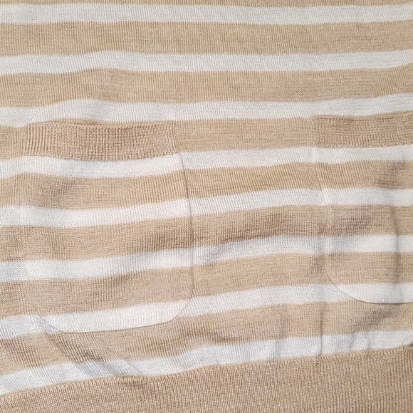 Womens LOFT xs soft tan and white sweater - Picture 6 of 16